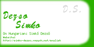 dezso simko business card