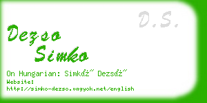 dezso simko business card